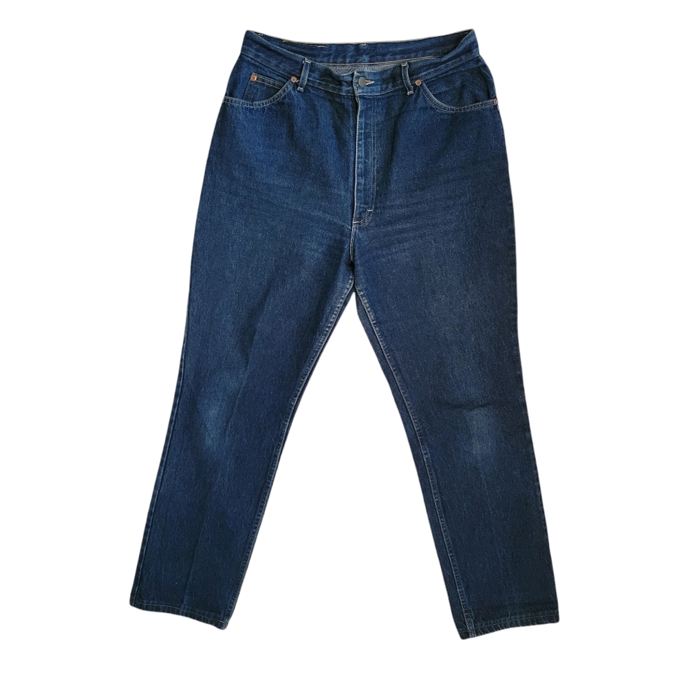 VTG Lee High Rise Jeans 31 Womens Denim Tapered Leg Med Wash Big Tag Blue